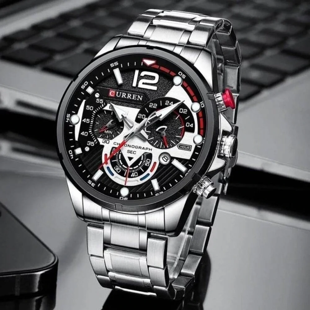 CURREN Stylish Chronograph Stainless‎ Steel Watch for Men